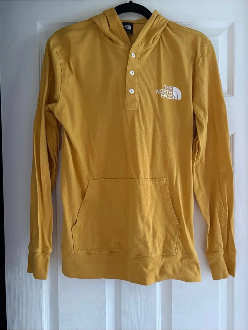 The North Face Men’s Mustard Yellow Hoodie Size S 99% Cotton